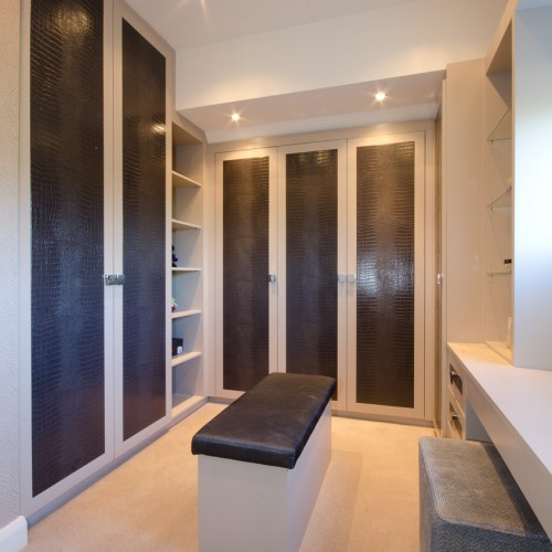 bespoke modern walk in wardrobe