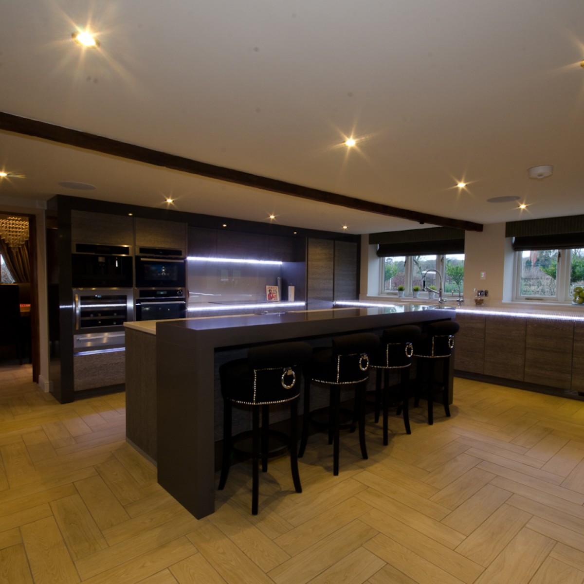Ceramic wood effect kitchen interior