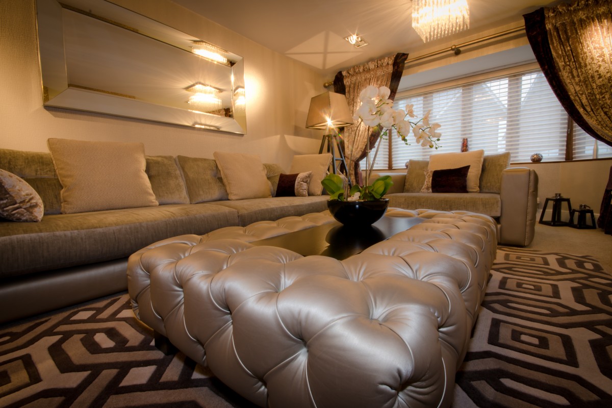 Upholstered coffee table interior furnishings