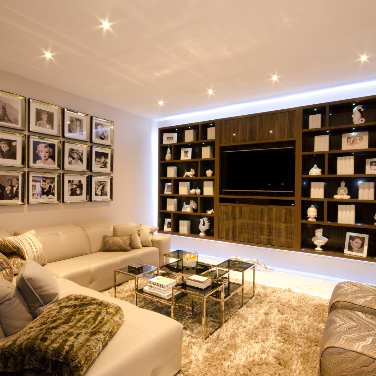 Bespoke Furniture design with framed celebrity art work