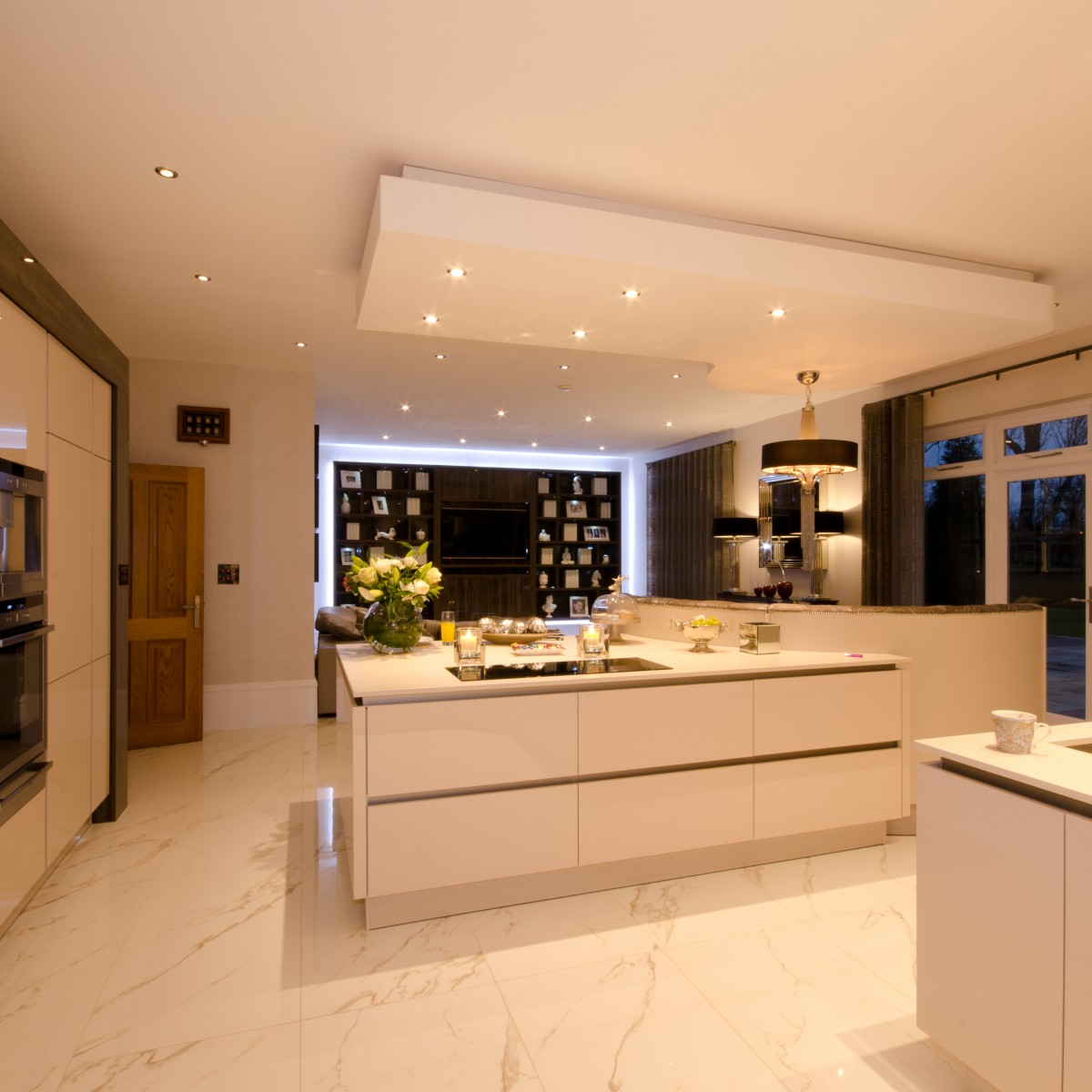 Kitchen Island Unit with luxury soft furnishings